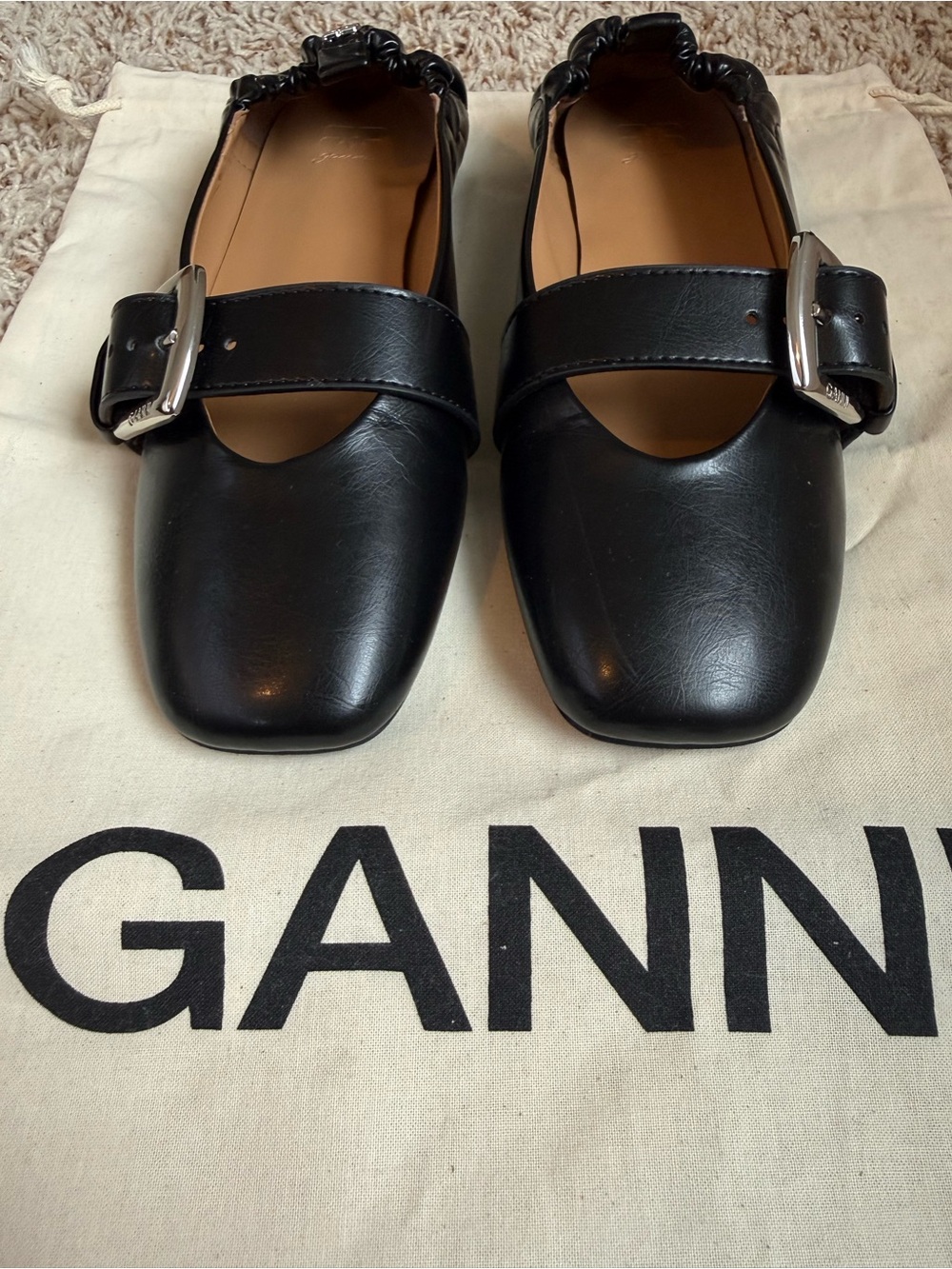 Ganni Butterfly Strap Ballet Flats - size EU 38/US 8 - Picture 4 of 4